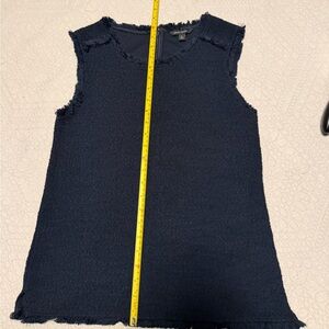 Banana Republic Black Textured Fringe-Trim Knit Shell